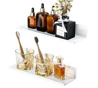 SAYAYO Estanterias de Pared 2 Piezas, 30CM Estantes Flotante Adhesivos Decorativos Balda Blanca, Baldas Pared sin Agujeros para Dormitorio, Baño, Cocina, Sala de Estar, Oficina
