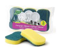 Sayma Estropajo Especial Vajillas Mimón Fibra Verde - Pack 3 Unidades X 4 Packs