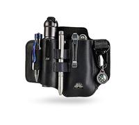 Sayram ST1 Funda multiherramienta de cuero, organizador de cinturón EDC con | Para herramientas Leatherman, linterna, bolígrafo y clip de llavero, duradero y elegante, ideal para el trabajo y uso diario