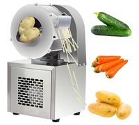 SBCGFY Picadora de Verduras Comercial, cortadora eléctrica de Verduras de 180 W, rebanadora y ralladora de Acero Inoxidable, con Cuchillas multifunción de 2,3 mm.