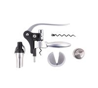 SCALPERS HOME | Kit Sacacorchos de Vino | 5 Piezas Robustas y Duraderas | Elaboradas con Acero Inoxidable y Aleación de Zinc | Utensilios de Cocina | Logo de Scalpers Grabado