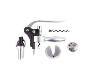 SCALPERS HOME | Kit Sacacorchos de Vino | 5 Piezas Robustas y Duraderas | Elaboradas con Acero Inoxidable y Aleación de Zinc | Utensilios de Cocina | Logo de Scalpers Grabado