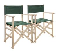 Scalpers Home Set de 2 Sillones Director Plegables en Madera de Haya de Primera Calidad - Sin Barniz - Color Piedra