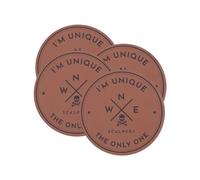 Set de 4 posavasos marrones Ø11cm Scalpers Home