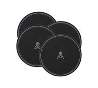 SCALPERS HOME | Set de 4 Posavasos Redondos | 11 cm de Diámetro | Color Negro | Fabricados con Poliuretano | Diseño con Detalle de Calavera de Scalpers