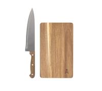 SCALPERS HOME | Set de Cuchillo y Tabla de Cocina | Fabricado con Acero 100% | Cuchillo con Mango de Madera | Tabla de Madera con Detalle de la Calavera | Utensilios de Cocina