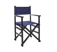 Scalpers Home Sillón director plegable de madera de haya en color wengué con lona azul oscuro