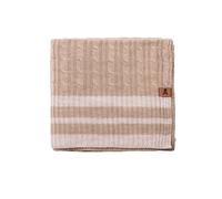 Scalpers - Suave Manta Punto De Ochos 140x190cm 100% Acrílico 200gsm Marrón con Rayas Beige 365 Home SC