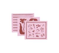 Scandi Essentials Daily bayeta con estampado Rosa. pack de 3 piezas