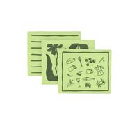 Scandi Essentials Daily bayeta con estampado Verde. pack de 3 piezas