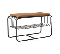 Scandi Living Banco/estante zapatero Nod 80x36x42 cm Black