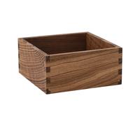 Scandi Living Caja de almacenamiento Carve 15 cm Roble teñido oscuro