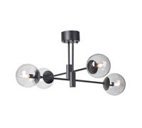 Scandi Living Lámpara de techo Solar negro 73 cm gris humo
