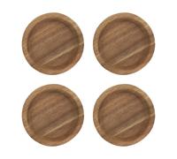 Scandi Living Posavasos de vidrio Hollow Ø9 cm 4-pack Acacia