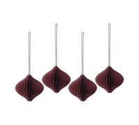 Scandi Living Set de 4 bolas de Navidad Onion Rojo