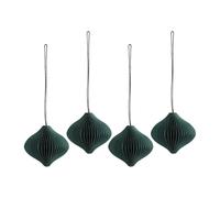 Scandi Living Set de 4 bolas de Navidad Onion Verde musgo