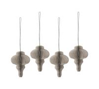 Scandi Living Set de 4 bolas de Navidad Spira Beige