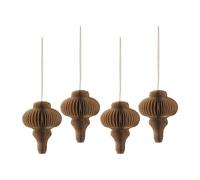 Scandi Living Set de 4 bolas de Navidad Spira Crudo