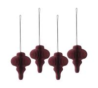 Scandi Living Set de 4 bolas de Navidad Spira Rojo