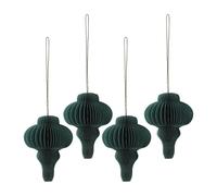 Scandi Living Set de 4 bolas de Navidad Spira Verde musgo