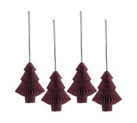 Scandi Living Set de 4 bolas de Navidad Tree Rojo