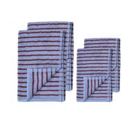 Scandi Living Set de toallas Drift 4 piezas - Azul-rojo