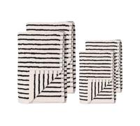 Scandi Living Set de toallas Drift 4 piezas - Blanco-negro