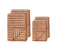 Scandi Living Set de toallas Drift 4 piezas - Marrón-blanco