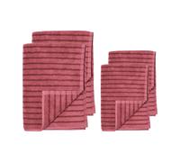 Scandi Living Set de toallas Drift 4 piezas - Rosa-rojo