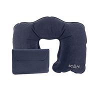 Scape travel almohada inflable de viaje en tejido aterciopelado azul