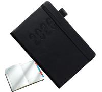 Schedule Planner, 2026 Agenda Notebook, 21,5 x 14,5 cm, 8,46 x 5,71 pulgadas A5 Vertical Stripe Journal with Strap, English Daily Organizer for Students, Teachers, Work, Travel, Business, Home Use