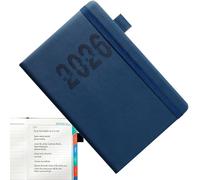 Schedule Planner, 2026 Agenda Notebook, 21,5 x 14,5 cm, 8,46 x 5,71 pulgadas A5 Vertical Stripe Journal with Strap, English Daily Organizer for Students, Teachers, Work, Travel, Business, Home Use