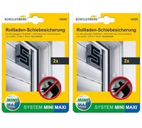 Schellenberg 16000 Juego dispositivo antielevación persiana Mini/Maxi, antracita, Cierre deslizante (Paquete de 2)