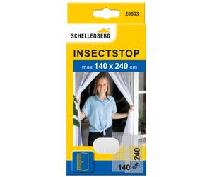 Schellenberg 20503 Mosquitera balcón y Puerta de terraza, Dimensiones: 140 x 240 cm, Blanco, Montaje fácil sin taladrar, In orrea de fijación y Pesos