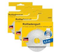 Schellenberg 34503 Correa de persiana Maxi 23 mm, 4,5 m, blanca (Paquete de 3)