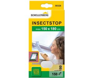 Schellenberg 50328 Mosquitera de protección para claraboyas con Cremallera, Lavable, Montaje rápido y Sencillo Desde el Interior, sin taladros, Incluye Banda de fijación, 150 x 180 cm, Blanco