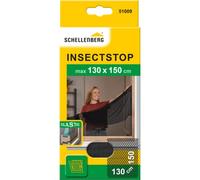 Schellenberg 51009 Mosquitera de protección elástico para ventanas, lavable, Montaje rápido y sencillo desde el interior, sin taladros, Incluye banda de fijación, 130 x 150 cm