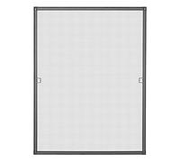 Schellenberg 70041 Mosquitera ventana PREMIUM, transparente, marco de aluminio, perfiles resistentes, antracita, 100 x 120 cm