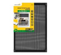 Schellenberg Mosquitera para ventana corredera, 50 x 75-142 cm, antracita, tejido de aluminio, adaptable individualmente, montaje sin herramientas, 50815