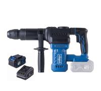 Scheppach BC-AB1500-X - Martillo de hormigón con batería (incluye maletín y cincel, fuerza de impacto 9J, 3400 ppm, mango adicional 360°, serie IXES de 20 V, con batería de 4 Ah y cargador)