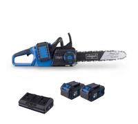 Scheppach BC-CS355Duo-X Pack de motosierra inalámbrica con 2 baterías de 4 Ah y cargador doble