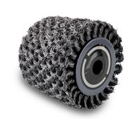 Scheppach Cepillo de alambre de metal trenzado para máquina satinadora | Ancho 100 mm - Ø 125 mm | Rodillo abrasivo para lijado fuerte o pelado superficies planas de piedra y metal | Cepillo de