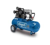 Scheppach HC550TC 100L Compresor de aire | 2200W sin aceite 330L/min 3HP | Portátil y compacto con ruedas | para herramientas de aire de garaje y taller | 10 bar | Acoplamientos dobles de conexión