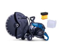 Scheppach PTS400: Amoladora de corte con motor de gasolina, sierra para hormigón, 2900W, diámetro de disco de 350mm, 3,95 CV, sistema EasyStart