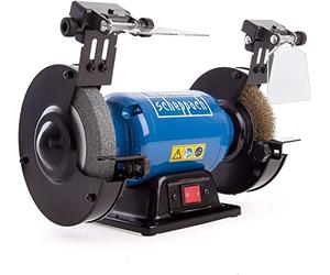 SCHEPPACH - SM150LB - Esmeriladora de Banco Doble Mixta - Muelas K36 y K60 - Ideal para Soldadura y Pulido - Con Luces de Trabajo LED