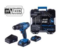 Scheppach Taladro-destornillador 20V IXES con 50 Nm, 13mm, 2 baterías y 74 accesorios