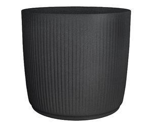 Scheurich Linetto 30 - Macetero Redondo para Exteriores (plástico Reciclado), Color Negro