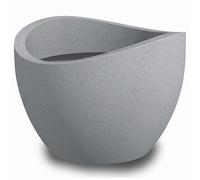 Scheurich Macetero Redondo Wave Globe 60, Color Gris Piedra, Fabricado con plástico Reciclado