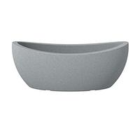 Scheurich Wave Globe Jardiniere 58 - Macetero Ovalado, Color Gris Piedra, Fabricado con plástico Reciclado