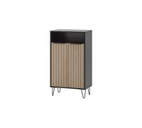 Schildmeyer Hank 157162 - Zapatero Negro Mate/Aspecto de Panel acústico, 60,2 x 33,1 x 107,9 cm